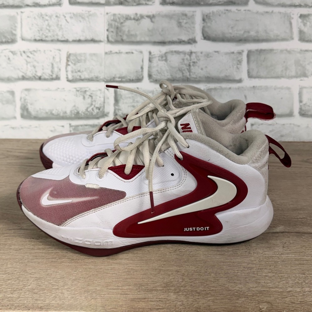 Nike Zoom Hyperset 2 Basketball Shoes Synthetic White Red Boys 5.5